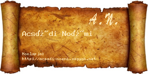 Acsádi Noémi névjegykártya