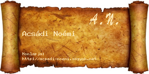 Acsádi Noémi névjegykártya